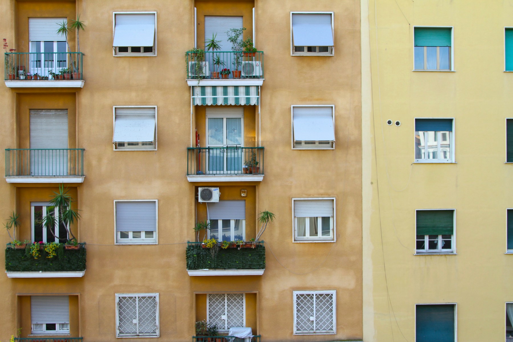 Apartment windows in Rome, photograph by mike nguyen