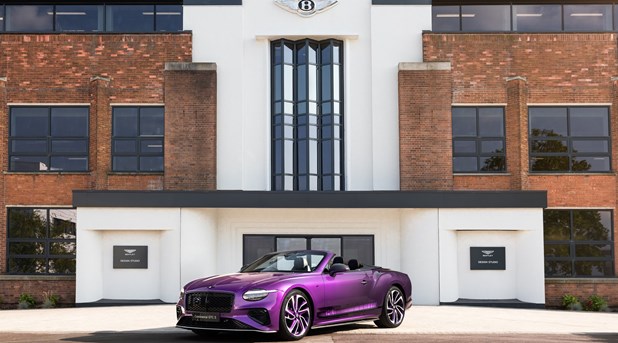 Bentley Continental GTC in bespoke Purple Supernova Ombre finish